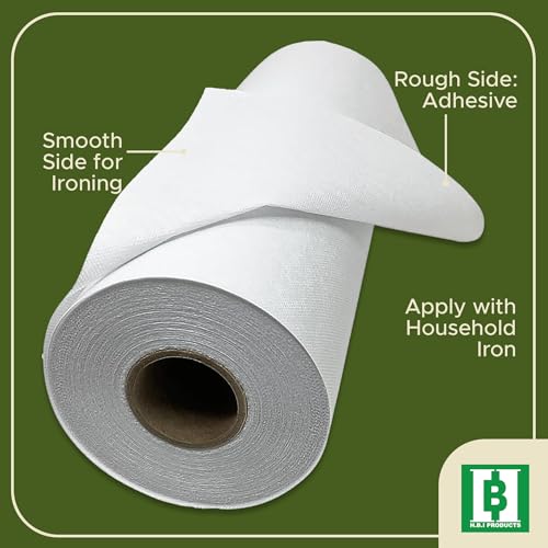 HBI Medium Weight Fusible Interfacing, Non Woven Iron-On, 15 in x 25 yd - size: 15” x 25 yd Medium Weight