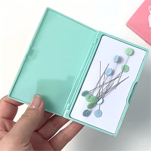 Magnetic Needle Storage Case, Portable Knitting Pin Holder, Magnetic Manual DIY Sewing Stitching Pin Organizer Box (Light Green) - color: Light Green