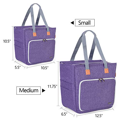 LUXJA Knitting Yarn Storage Tote Bag, Purple - color: Purple, size: Medium