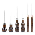 6 PCS Awl Tool Set, Leather Punch Stitching Marking Awl Tool, Gourd Shape Handle Punch Tool for Leather Sewing, Marking, Crafts Wood, Shoe Repair - color: Primary color