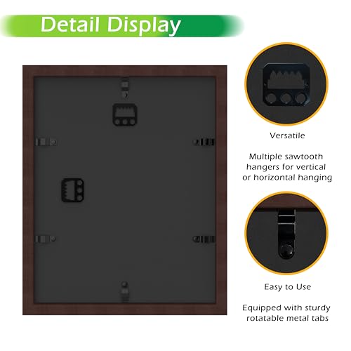 FrameWorks Mahogany Wooden Shadow Box Frame - 8' x 10' Display Case with Soft Felt Back, Tempered Glass, Elegant White Ball Push Pins - color: Mahogany, size: 8"x10"