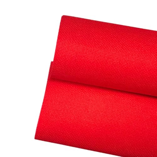 2 Sheets of Red 14 Count Aida Cloth – 18 x 18 Inch Pre-Cut Fabric Squares – Cross Stitch Fabric – 100% Cotton – Ideal for Needlework & Embroidery – The Knotty Unicorn - color: Red