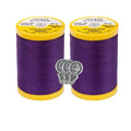 Coats & Clark Cotton All Purpose Sewing Thread 100% Mercerized Cotton 225 Yards Each Spool S970 2 Pack Bundle with 3 Bella's Crafts Needle Threaders (Purple) - color: Purple
