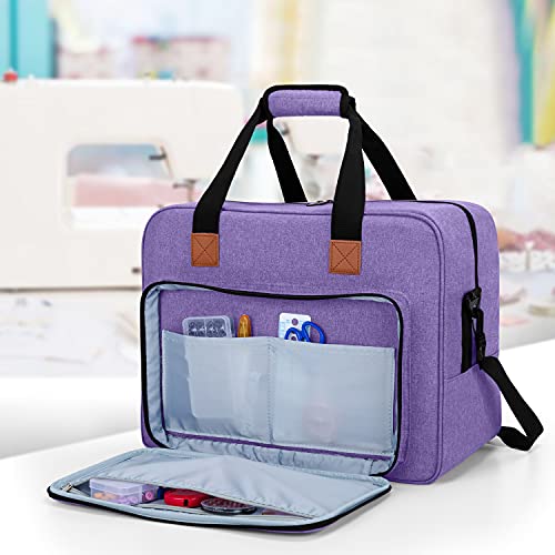 LUXJA Portable Tote Sewing Machine Bag, Pruple - color: Purple