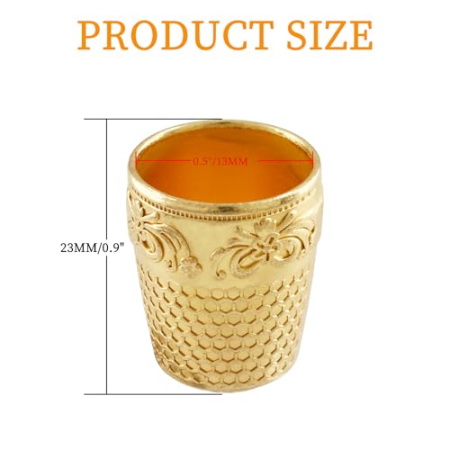 Coufce 4 Pcs Gold Metal Sewing Thimble - color: gold