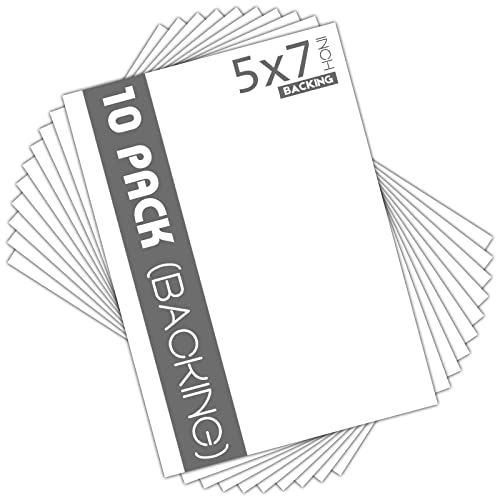 Mat Board Center 5x7 Backing Boards, 10 Pack White Backboards for Frames - size: 5x7