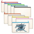 Legigo Blank Canvas Bags Zipper Pouch Makeup Bags Pencil Pouch Bulk - color: Beige (color zipper)