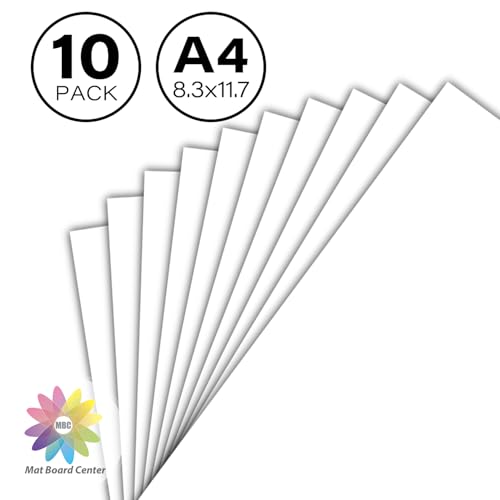 Mat Board Center 8.3x11.7 Backing Boards, White Backboards for A4 Frames - size: 8.3x11.7 (A4)