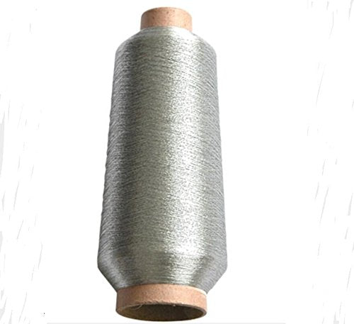 Sparkle Metallic Threads Machine Embroidery - 5000 Yards per roll (Silver Color) - color: silver color