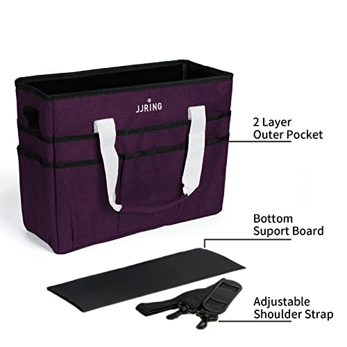 JJRING Craft Organizer Tote Bag Large Art Storage Caddy Deep Purple - color: Deep Purple, size: Large