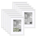 HappyHapi 8x10 Picture Frames Set of 10, Wall or Tabletop Display, White - color: White, size: 8x10 inch