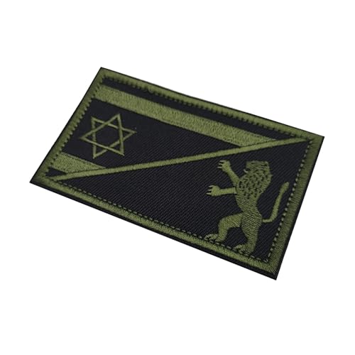 2 Pack Star of David Lion Embroidered Hook Loop Tactical Patch - color: color_r