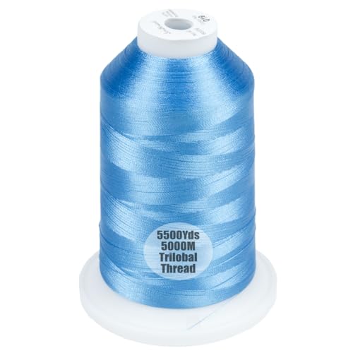 Simthread 5500Yds/5000M 40WT Polyester Embroidery Thread Sky Blue 019 - color: Sky Blue-019