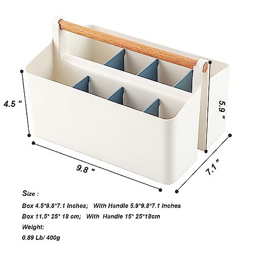 2 Pack Art Caddy Organizer Portable,Marker Box, Large Pen Holder for Desk, Art Supply Storage Bin with Adjustable Dividers for Colored Pencils,Markers,Craft Organizers (Blue Divider) - color: Blue Divider