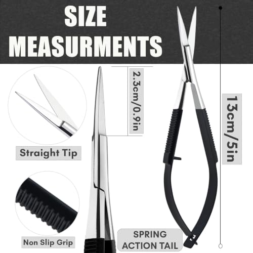 5" Spring Scissors Straight Eyebrow Eyelash Embroidery Snip - color: Mlt-mst-02