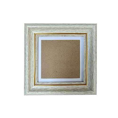 Picture Frame 5x5 White (Cream Color) Square Photo Frame Desktop Display Mount on the wall. Front opening 4.8x4.8. Plastic Panel (not Glass), Plastic Packaging (not Carton).Tips, Peel Off The Panel's Film. - color: White, size: 5x5