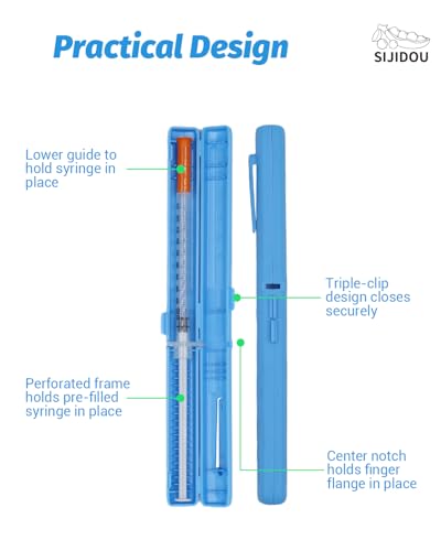 Portable Travel Insulin Case for Prefilled Syringe, Discrete Syringe Holders for Diabetes (Blue & Pink | 2 Pack) - color: Orange Pink