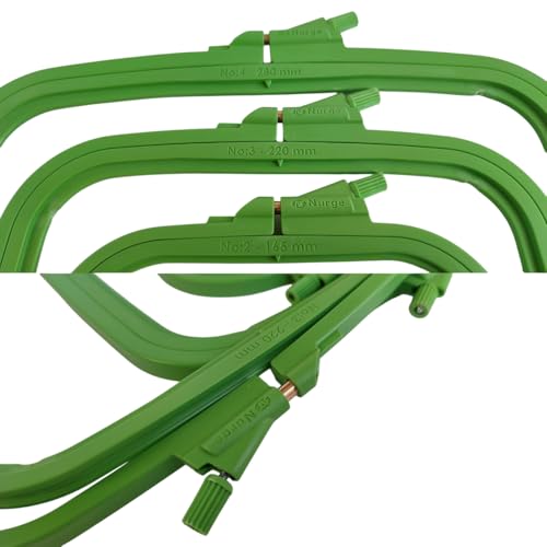 Nurge Square Embroidery Hoop - Plastic Cross Stitch Frame for Needlepoint & Embroidery - Adjustable Craft Hoop - Green - Set of 3 - color: Green, size: Multiple Sizes (Set of 3)