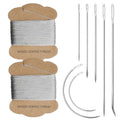 Upholstery Repair Kit: Extra Strong Waxed Sewing Thread 2Rolls (Gray Color) &Heavy Duty Household Hand Needles (7 PCS) for Leather, Canvas, Bookbinding & Quilting Thread - color: Gray Color
