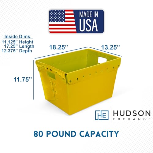 18x13x12" (3 Pack) Space Age Handled Storage Mail Tote, Yellow - color: Yellow