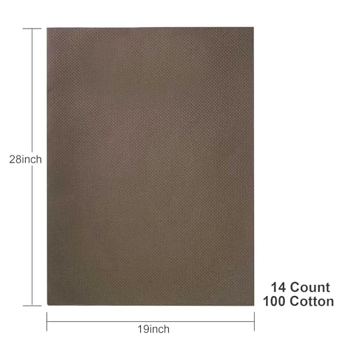 Aida Cloth 14 Count Cross Stitch Fabric,19×28inch (14CT,Coffee) - color: Coffee, size: 14CT