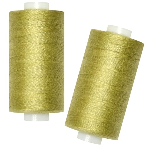 All Purpose Sewing Thread-2 Spools of Hand Polyester Sewing Thread for Sewing Machine for Hand and Machine Sewing(Lt Khaki Green, 2 spools) - color: Lt Khaki Green