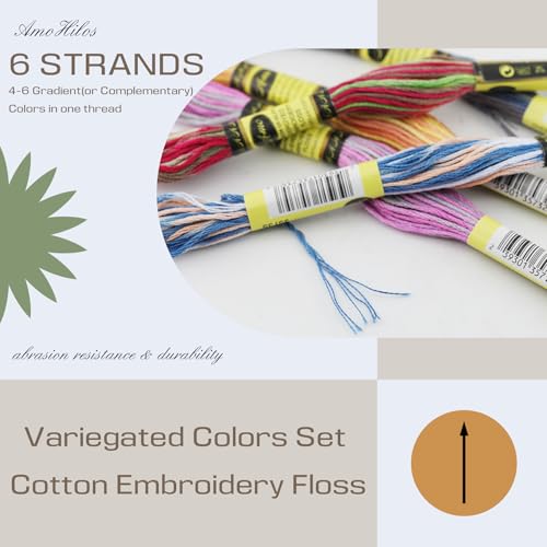 30 Skeins Variegated Mercerized Egyptian Cotton Rainbow Color for Embroidery Floss Cross Stitch Threads Friendship Bracelets Floss Craft Floss (30 Colors Set) - color: 30 colors set