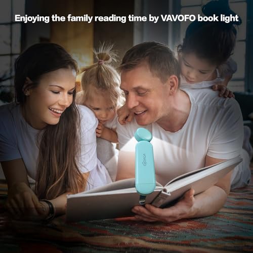 VAVOFO USB Rechargeable Book Light, Bookmark Clip on LED Reading Light - color: Powder Green