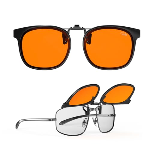 Goiteia Orange Blue Light Blocking Clip On Glasses for Sleep/Gaming