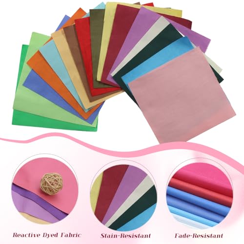 Zorfeter Cotton Fabric Bundles, 8" x 8", 50 Pcs, Solid Color - size: 8x8 Inch