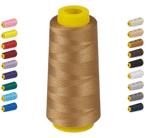 1800 Yards Gold Thread, All Purpose Thread for Sewing - color: 014-Gold, size: 40S/2