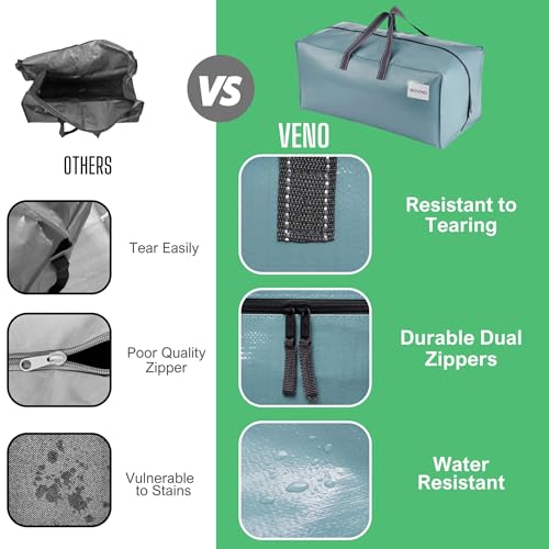 VENO 8 Pack Heavy Duty Moving Bags with Backpack Straps, Zippers & Handles, Extra Large Packing Bags for College Dorm Essentials, Moving Supplies Alternative to Cardboard Moving Boxes - color: Light Blue, size: 8 Pack