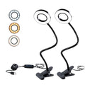 Clamp on Lamp, Desk Lamps, 8W Clip Light, Warm & Daylight & White Light 3 Colors, 10 Dimmable Illumination Modes (2 Pack) - size: 2-pack