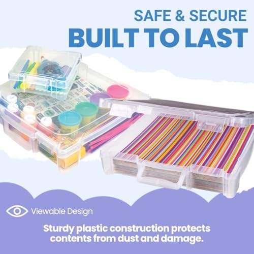 ArtBin 4-Piece Scrapbook Storage Set, Two 12x12 and Two 6x6 Boxes - size: 12" x 12" & 6" x 6" - 4-Piece Set (2 of Each)