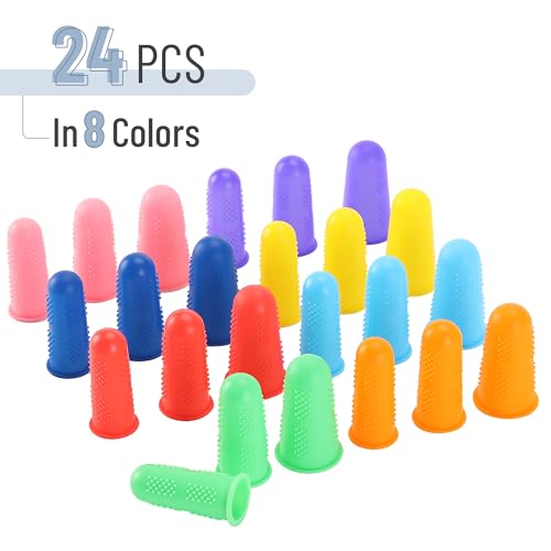 Mr. Pen- Silicone Hot Glue Gun Finger Caps, 24 pcs, 3 Sizes - color: Multi-color, size: 24 pcs