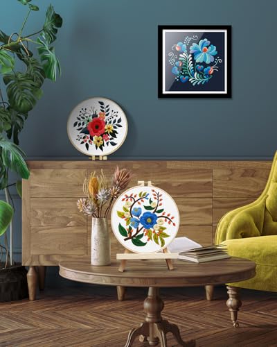 TINDTOP 3 Sets Embroidery Kit for Adults, Floral Embroidery Practice Kit - color: Floral 3 Sets