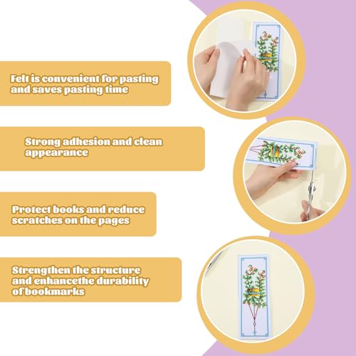ORIGACH 6 Set Green Plants Cross Stitch Bookmark Kit for Beginner with Backing Felt Floss Instructions DIY Stamped Embroidery Bookmark Kit for Adults, Book Lovers - style: Green Plants