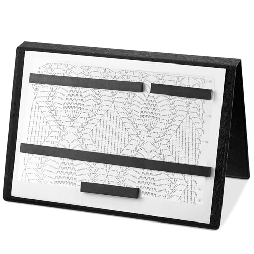 Flutesan 1 Pcs Knitting Pattern Holder, Fold up Cross Stitch Knitting Chart Keeper with Replacement Magnets, Magnetic Cross Stitch Accessories (Folded Size 6.1 x 9 Inch,Black) - color: Black, size: Folded Size 6.1 x 9 Inch