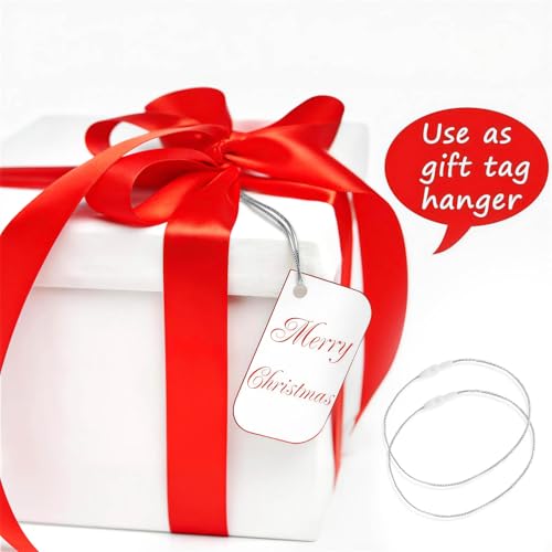 Christmas Tree Ornament String Hanger Precut Ribbon Hook with Snap Fastener - color: Silver, size: 400pcs