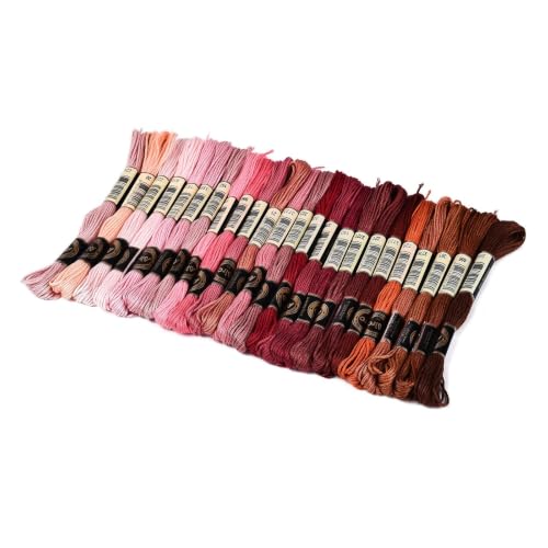 FASHEWELRY 24 Skeins Embroidery Floss Thread 1mm Cross Stitch Thread - color: 24 Colors-red, size: 1mm