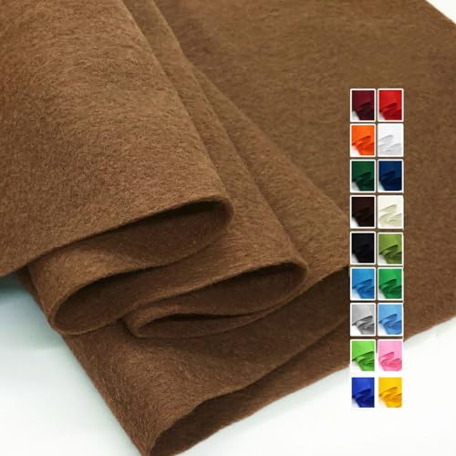 Brown Felt Fabric 36" X 36"(1 Square Yard) 1.6mm Thick Soft Felt Sheet - color: Brown