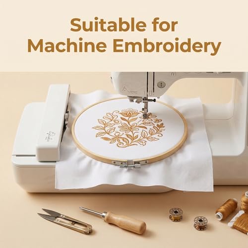 iNee 100% Cotton Fabric for Embroidery, 20 by 60-Inch, White - color: White