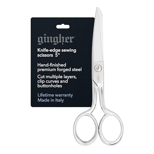 Gingher 5" Straight Fabric Scissors for Cutting Curves & Buttonholes - style: 5" Knife Edge Sewing