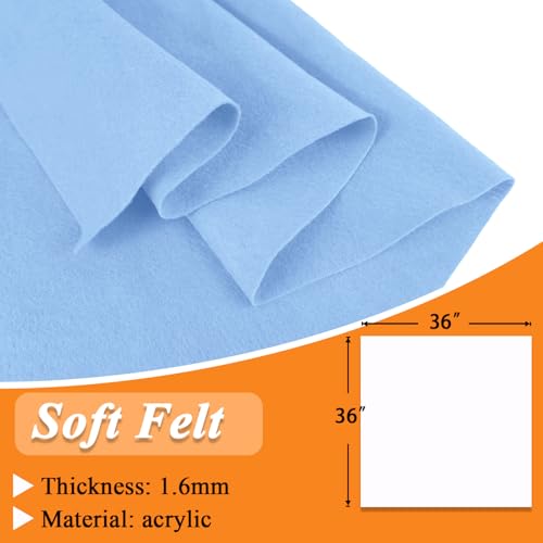 IONTACH 36" X 36" Soft Felt Fabric 1.6mm Thick (Light Blue) - color: Light Blue, size: Soft - 36" X 36"