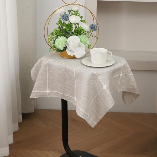 Gernaice Small Square Tablecloth Plaid End Table Cloth 24" x 24" Brown - color: Brown, size: 24" x 24" (Square)