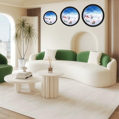 Round Photo Frame Wooden Wall Hanging Picture Frames for Home Office Wall Decor (Black, 12 inch) - color: Black, size: 12 inch