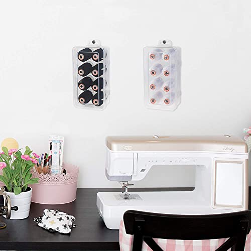 New brothread 8 Spools Embroidery Machine Thread with Box -4xWhite+4xRed - color: White+Red