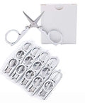 Shapenty Stainless Steel Folding Portable Travel Scissors Small Pocket Foldable Paper String Craft Shred Scissors, 15 Pack