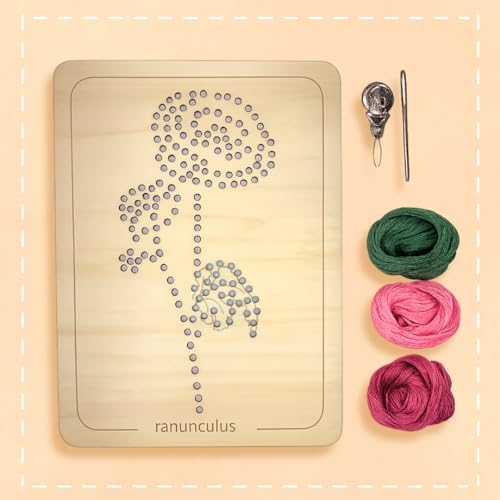 Wooden Flower Lacing Embroidery Kits for Beginners, Set of 5 Learn-to-Stitch Craft Boards, Sewing & Embroidery Art Kits for Kids Ages 8+, DIY Craft Projects, Educational Gifts, Party Favors (Autumn) - style: Autumn