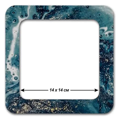 Magnetic Embroidery Hoop Big – 5.5"x5.5" Inner Size, Square Wooden Hoop for Plastic Canvas & Perforated Paper, Celadon Blue | FLMP‑010 - color: Celadon